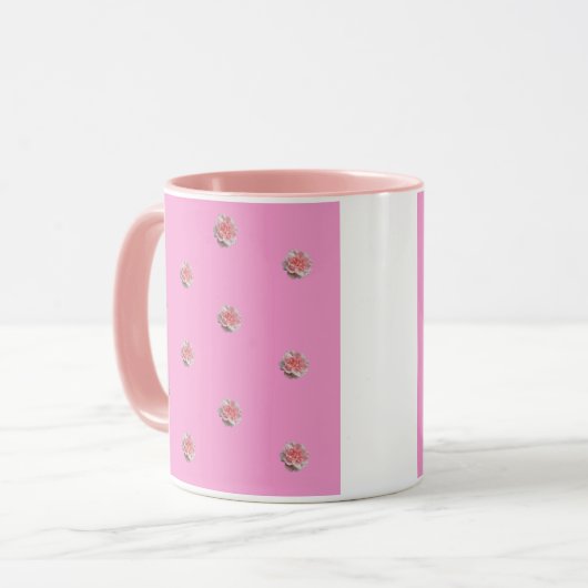 Rosa Rosen in Rosa Tasse (Vorderseite Links)