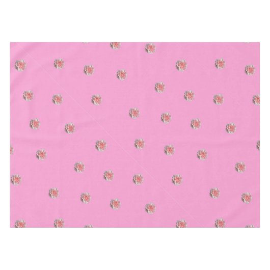 Rosa Rosen in Rosa Tischdecke (Vorderseite (Horizontal))