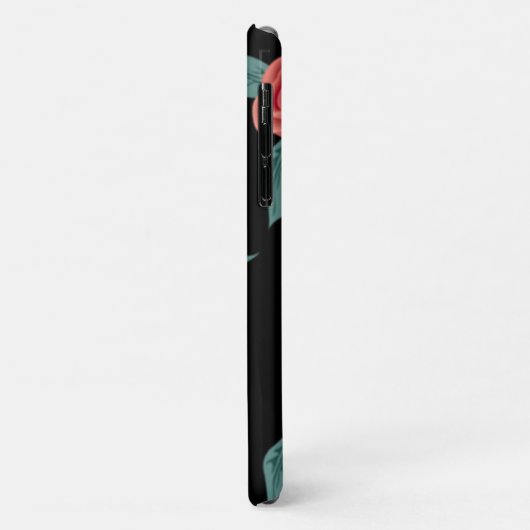 Rosa Rosen in schwarz Case-Mate iPhone Hülle (Hinten/Links)