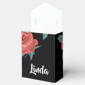 Rosa Rosen in schwarz Geschenkschachtel (Geöffnet)