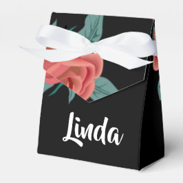 Rosa Rosen in schwarz Geschenkschachtel