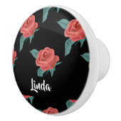 Rosa Rosen in schwarz Keramikknauf (Rechts)