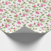 Rosa Rosen in Weiß Geschenkpapier (Ecke)