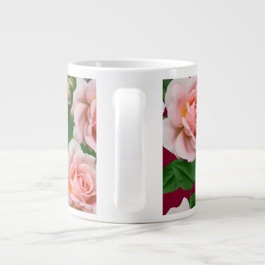 Rosa Rosen Jumbo-Tasse (Rückseite)