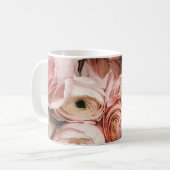 Rosa Rosen Kaffeetasse (Vorderseite Links)