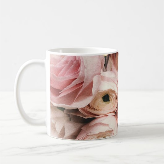 Rosa Rosen Kaffeetasse (Links)