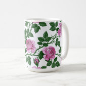 Rosa Rosen Kaffeetasse (VorderseiteRechts)