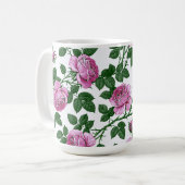 Rosa Rosen Kaffeetasse (Vorderseite Links)