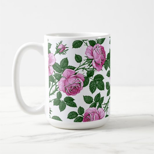 Rosa Rosen Kaffeetasse (Links)