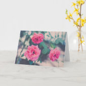 Rosa Rosen Karte (Gelbe Blume)