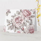 Rosa Rosen Karte (Gelbe Blume)