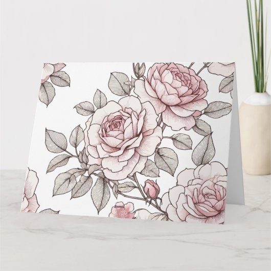 Rosa Rosen Karte (Rückseite)