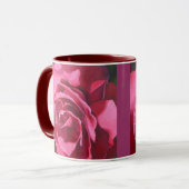 Rosa Rosen-Keramik-Kaffee-Tasse Tasse (Vorderseite Links)