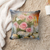 Rosa Rosen Kissen (Decke)