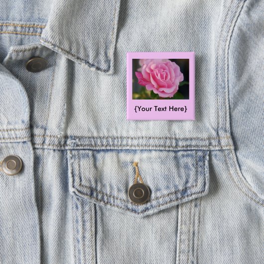 Rosa Rosen-Knopf Button (Beispiel)