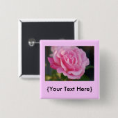 Rosa Rosen-Knopf Button (Vorne & Hinten)