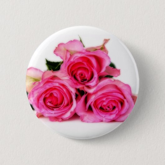 Rosa Rosen-Knopf Button (Vorderseite)