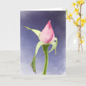 Rosa Rosen-Knospe Karte (Gelbe Blume)