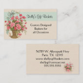 Rosa Rosen-Korb-Allzweckgeschäfts-Karte Visitenkarte (Vorne/Hinten)