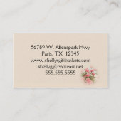 Rosa Rosen-Korb-Allzweckgeschäfts-Karte Visitenkarte (Rückseite)