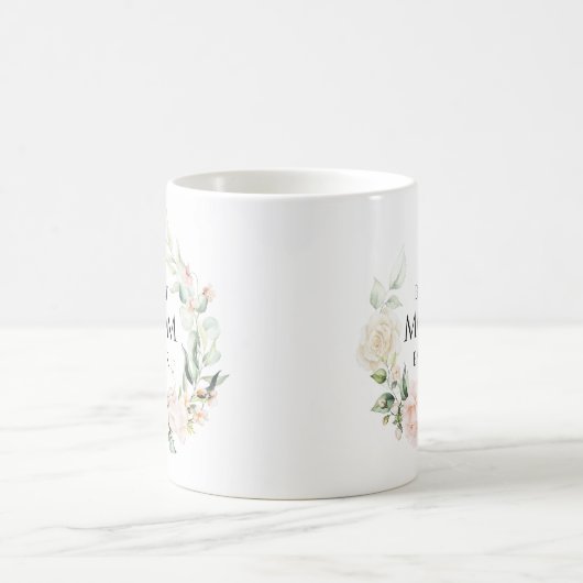 Rosa Rosen Kranz Beste Mama jemals schwarze Typogr Kaffeetasse (Mittel)