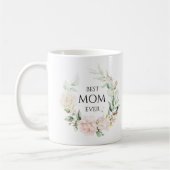 Rosa Rosen Kranz Beste Mama jemals schwarze Typogr Kaffeetasse (Links)