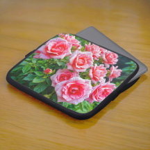 Rosa-Rosen-Laptop-Hülle