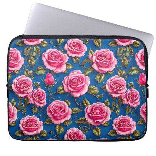 Rosa Rosen Laptopschutzhülle (Vorderseite)
