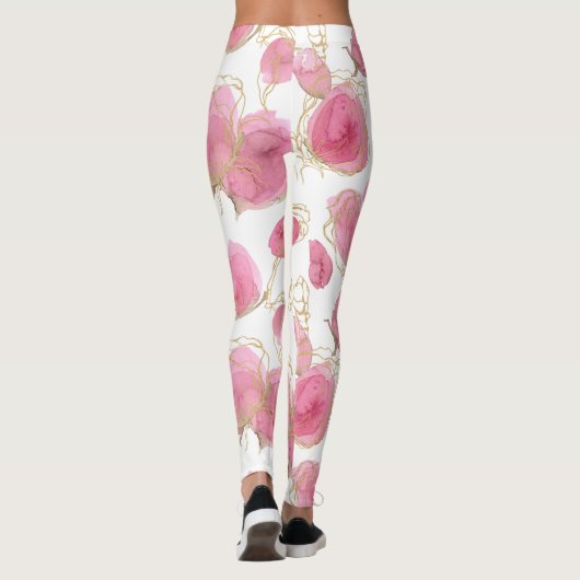 Rosa Rosen Leggings (Rückseite)