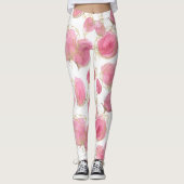 Rosa Rosen Leggings (Vorderseite)