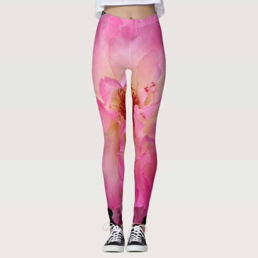 Rosa Rosen-Leggings Leggings (Vorderseite)