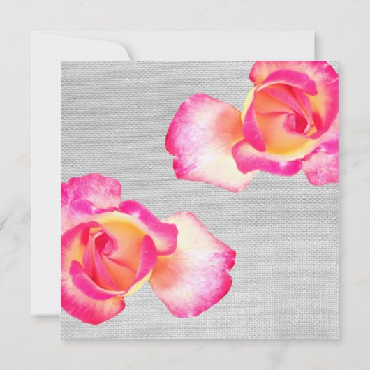 Rosa Rosen, Leinwand Bridesmaid Hochzeitskarte Einladung (Rückseite)