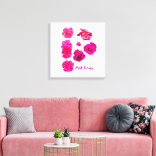 Rosa Rosen Leinwanddruck