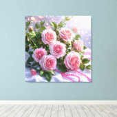 Rosa Rosen Leinwanddruck (Insitu (Holzboden))
