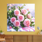 Rosa Rosen Leinwanddruck (Insitu (Wohnzimmer))