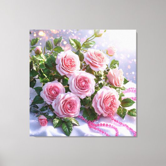 Rosa Rosen Leinwanddruck (Vorderseite)