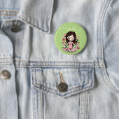 Rosa Rosen-Mädchen-Liebe-Yoga Button (Beispiel)