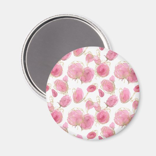 Rosa Rosen Magnet (Vorderseite/Rückseite)
