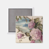 Rosa Rosen Magnet (Vorderseite/Rückseite)