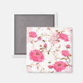 Rosa Rosen Magnet (Vorderseite/Rückseite)