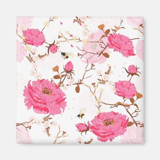 Rosa Rosen Magnet (Vorne)