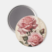 Rosa Rosen Magnet (Vorderseite/Rückseite)