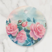 Rosa Rosen Malerei Brautparty CUSTOM Geschenkanhänger (Rückseite)