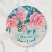 Rosa Rosen Malerei Brautparty CUSTOM Geschenkanhänger (Vorderseite)