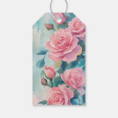 Rosa Rosen Malerei Brautparty CUSTOM Geschenkanhänger (Rückseite)