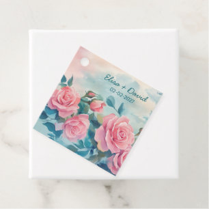 Rosa Rosen Malerei Brautparty CUSTOM Geschenkanhänger