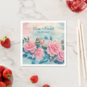 Rosa Rosen Malerei Brautparty CUSTOM Serviette (Beispiel)