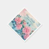 Rosa Rosen Malerei Brautparty CUSTOM Serviette (Ecke)