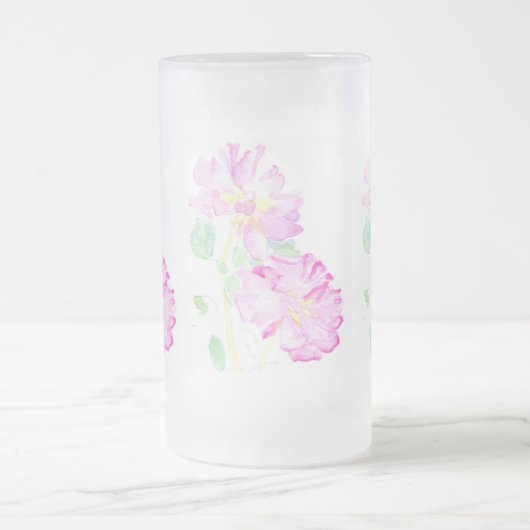 Rosa Rosen Mattierte Tasse (Mittel)