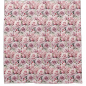 Rosa Rosen Maximaler Duschvorhang (Vorderseite)